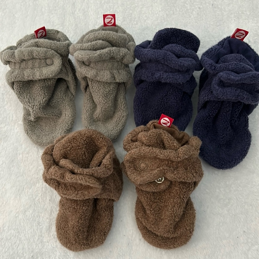 Zutano Booties. All three pairs are 12 month.